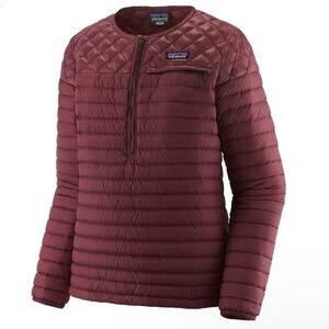 Patagonia AlpLight Down Pullover Zip Jacket Dark Ruby Maroon Puffer Coat NEW XS